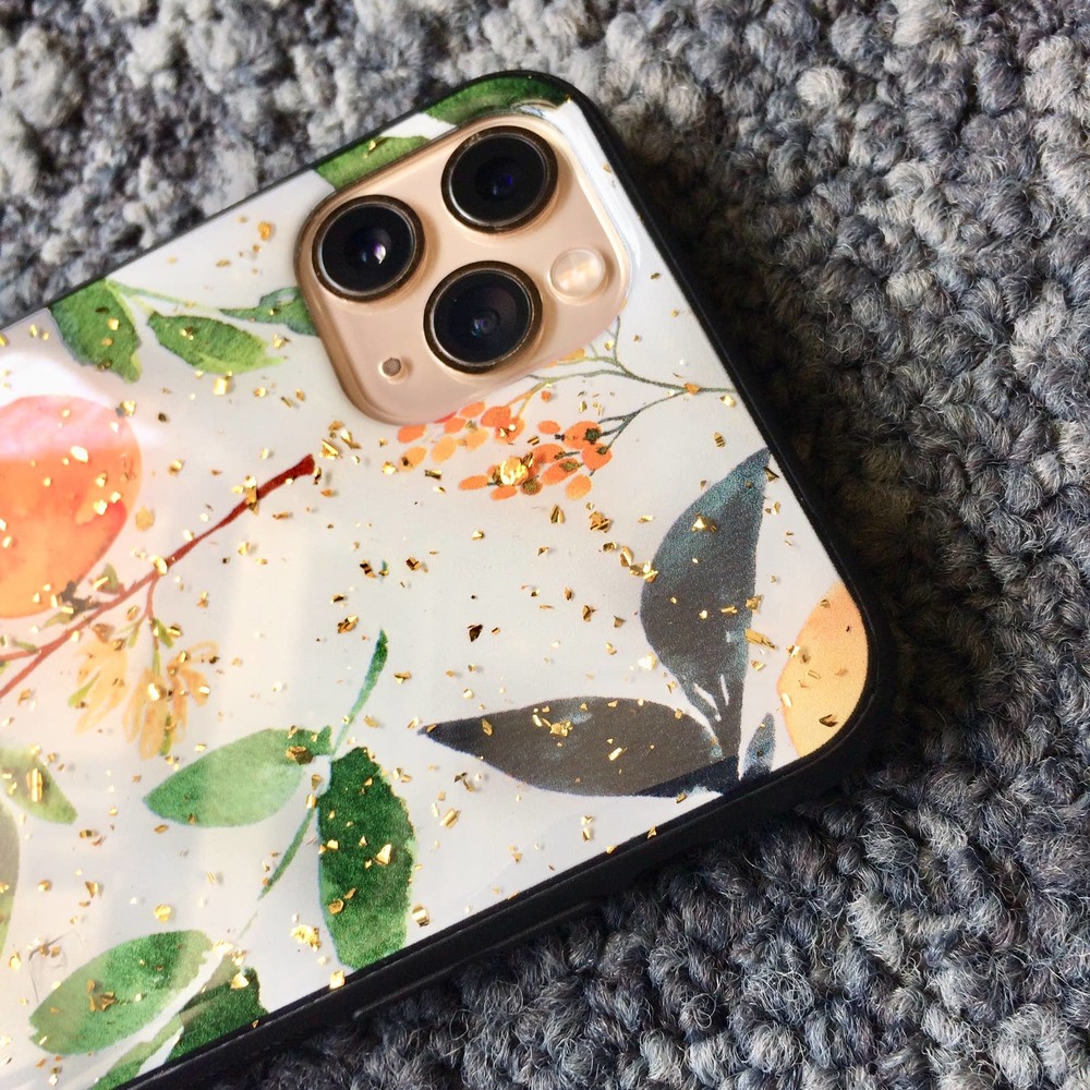 iPhone X/XS Case Orange Leaf Print Cover NEW - Picture 8 of 9